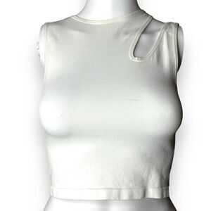 Bella Movement Stretchy Crop Top White Size Medium